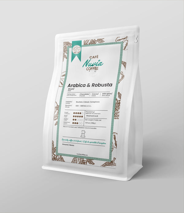 Arabica du Brésil et Robusta indien