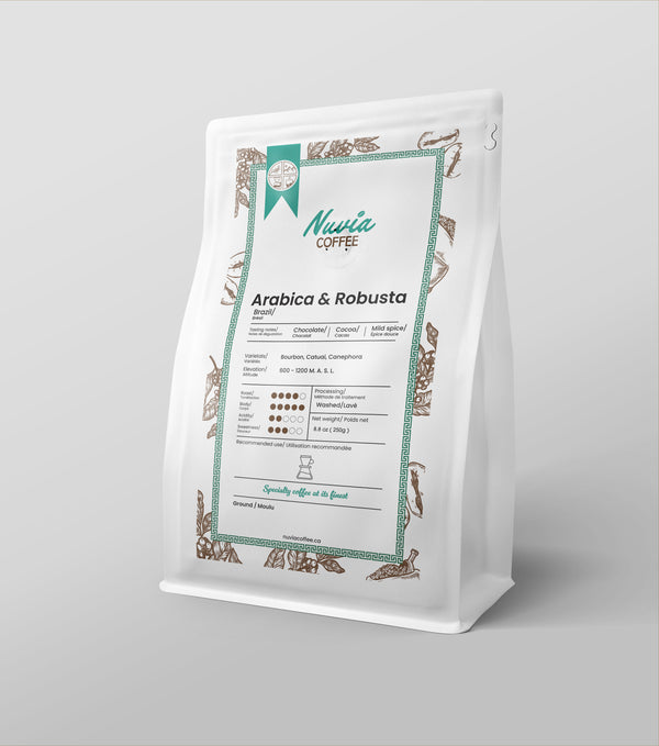 Arabica du Brésil et Robusta indien